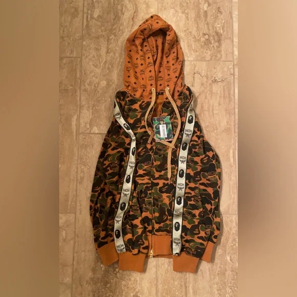 Bape x mcm hoodie new with tags